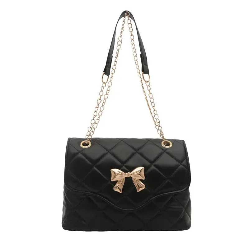 Bow Versatile Rhombus Chain One Shoulder Crossbody Small Square Bag