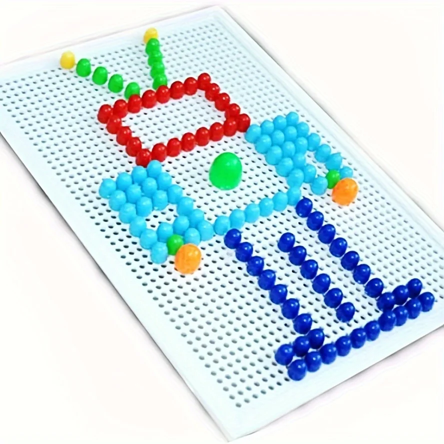 Set creativo di puntine per funghi fai-da-te: 1 tabellone, 240 piccoli, 40 medie, 16 puntine grandi e istruzioni colorate per età 3-6