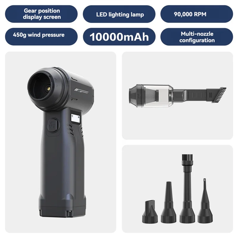 

Вентилятор HHO-Violent, 90000 об/мин, мощный бесщеточный струйный вентилятор, высокоскоростной регулируемый 9-ступенчатый ветровой турбовентилятор, вакуумный комплект