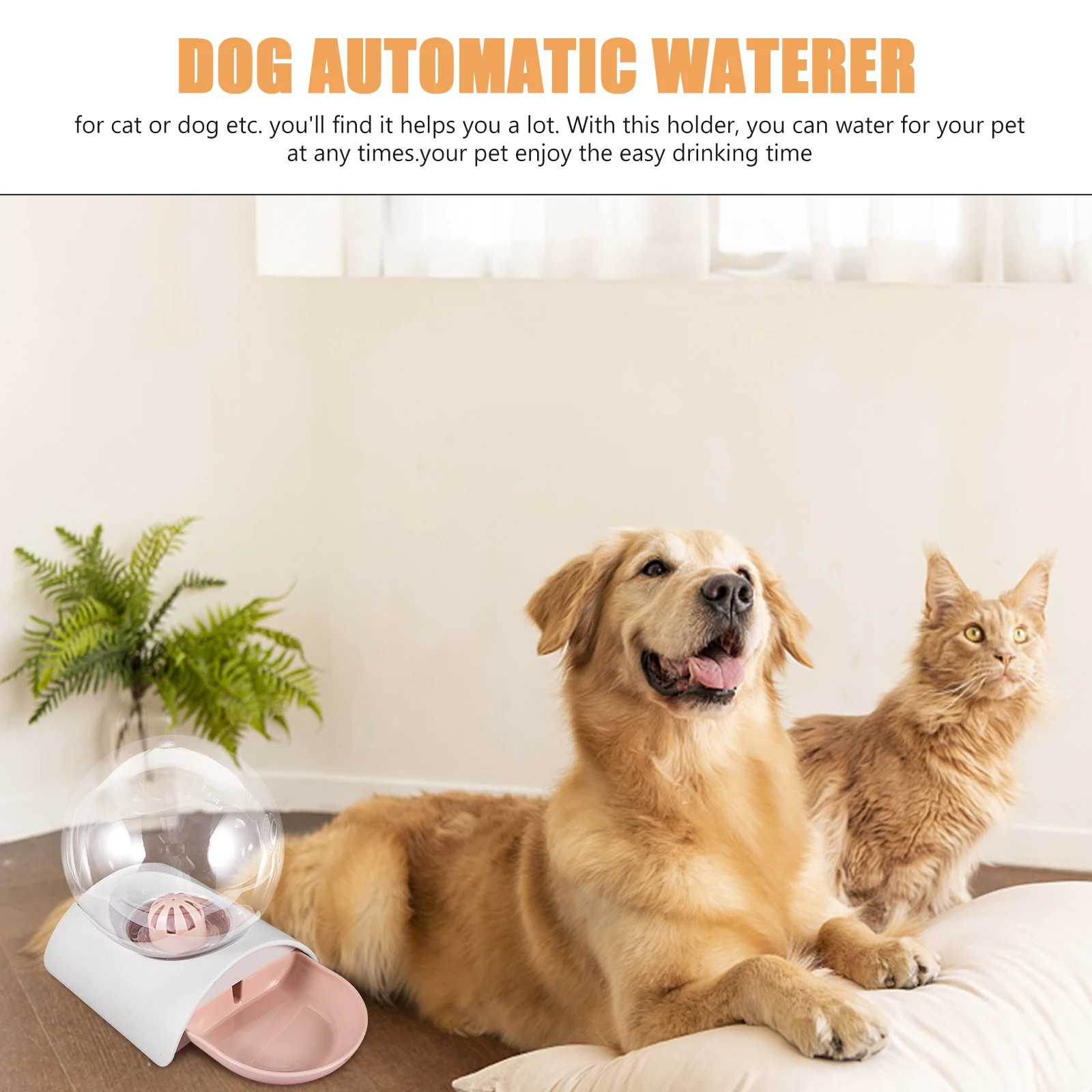 

Pet Water Cat Dog Waterer ABS Acrylic Durable Large Capacity Cat Automatic Waterer Easy Clean Home Outdoor Pet Supplies