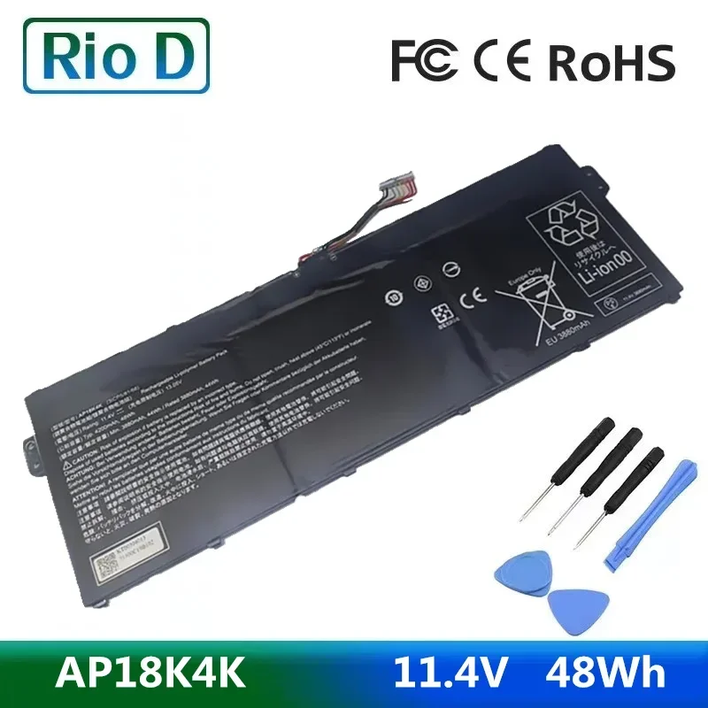 

AP18K4K KT00304013 Аккумулятор для ноутбука ACER Chromebook 311 C721 R721T Spin 311 R721T 11,4 В 4200 мАч 48 Втч