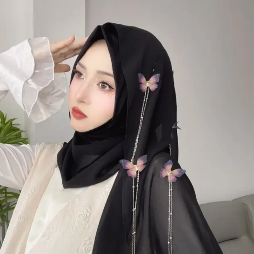 Butterfly Wraps Moslem Malaysia Head Cover Chiffon Hijab