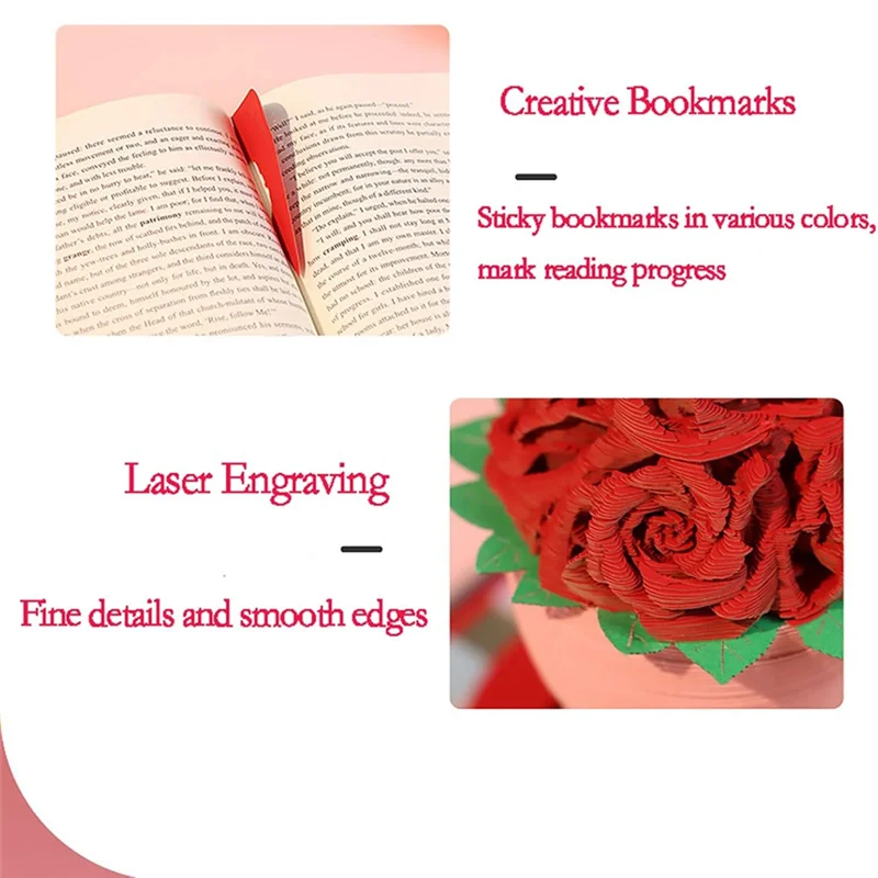 ปฏิทิน 3D 2025,ช่อดอกกุหลาบวันวาเลนไทน์,ปฏิทินฉีก 3D,ปฏิทิน Rip Away,สมุดจดกระดาษ 3D แบบฉีกได้