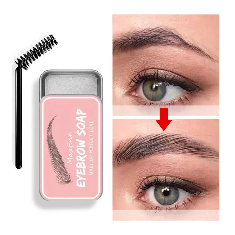 1Pc Eyebrow Styling Gel Brows Wax Sculpt Soap Waterproof Long-Lasting 3D Feathery Wild Brow Styling Easy To Wear Makeup Eyebrow