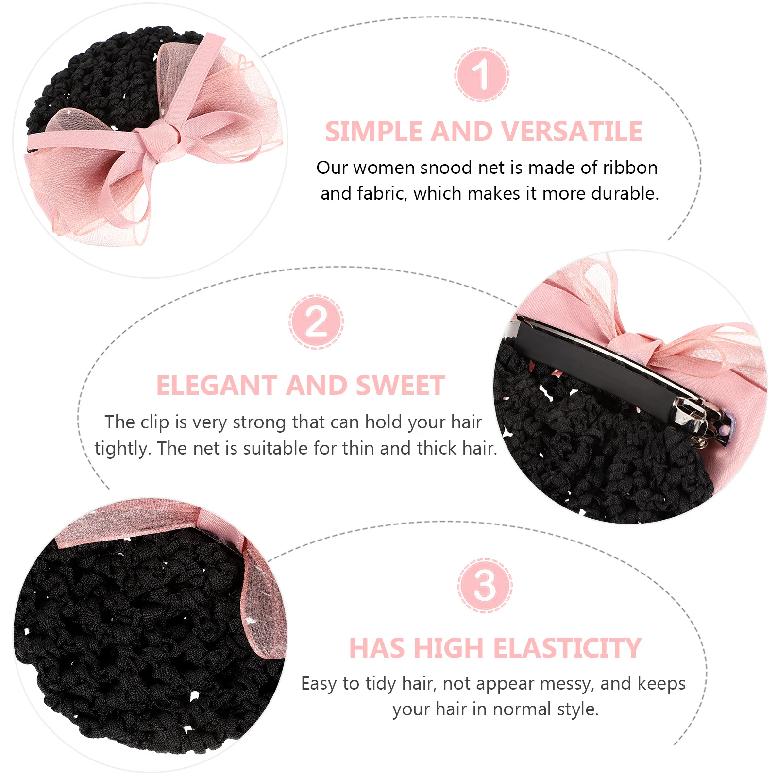 

Профессиональный снуд для волос, прочный сетчатый чехол для булочки, прочный зажим, тонкие толстые волосы, медсестра, шеф-повар, рабочий головной убор, аксессуар