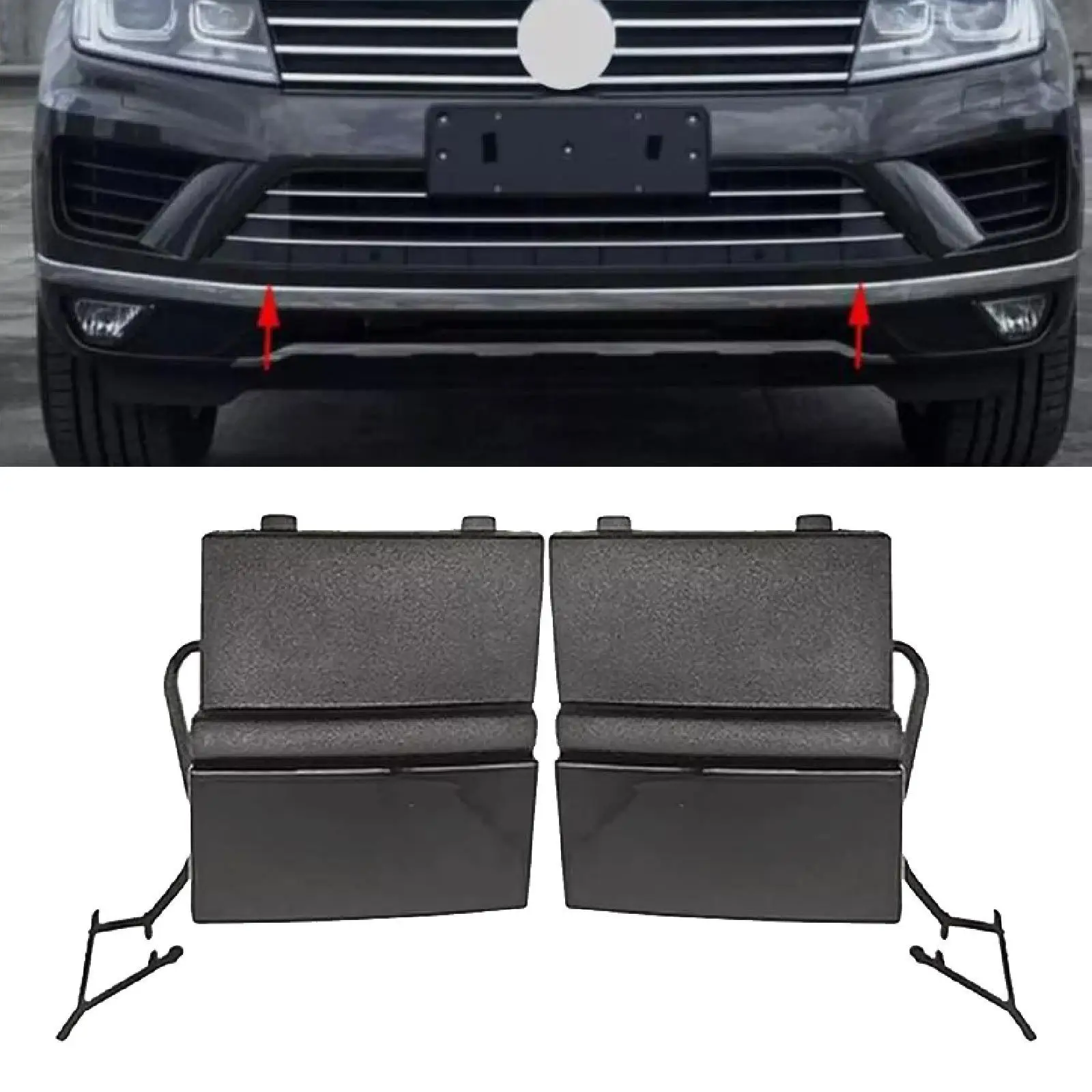 

7P6807185A Professional Premium Accessories Easy to Install Front Bumper Tow Hook Eye Cover Cap for VW Touareg 2015-2018