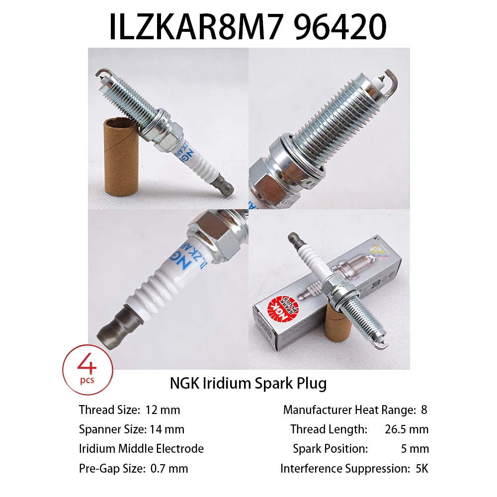 

4 шт. 6 шт. оригинальная свеча зажигания NGK 3707010-27L-A-BP 3707010A27L ILZKAR8M7 96420 подходит для FAW T55 B70 T77 T99 1,5 2,0 и т. д.