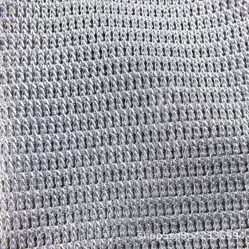 Fashionable ladies' multi-functional small silver bag luxury designer silver net woven small mixed material large capacity hand