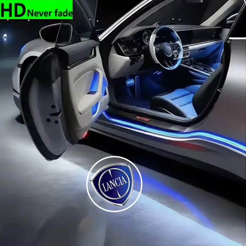 

2 шт. светодиодные проекционные лампы-подсветка для дверей автомобиля, аксессуары для Lancia Delta, Ypsilon, Lybra, Musa, Kappa, Voyager