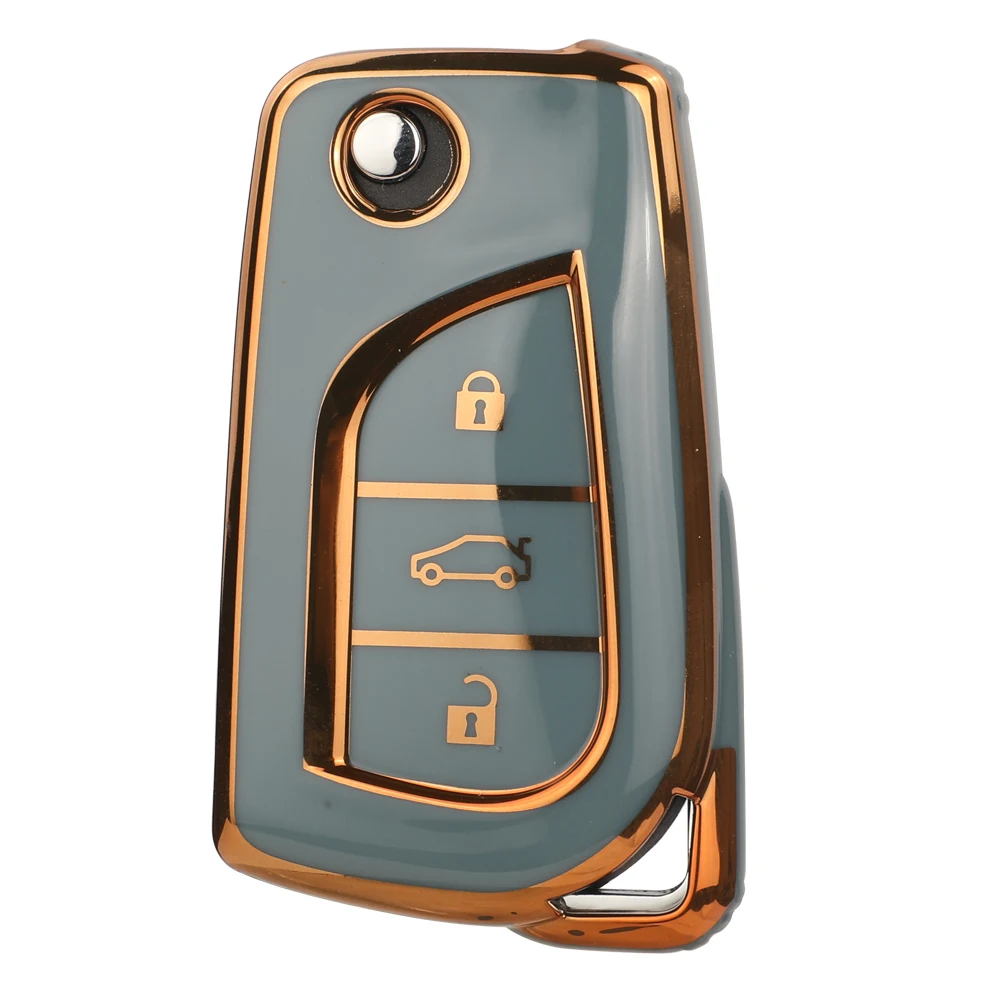 jingyuqin New Arrival TPU Car Key Shell Case Fob For Toyota Auris Corolla Avensis Verso Yaris Aygo Scion TC IM 2015 2016