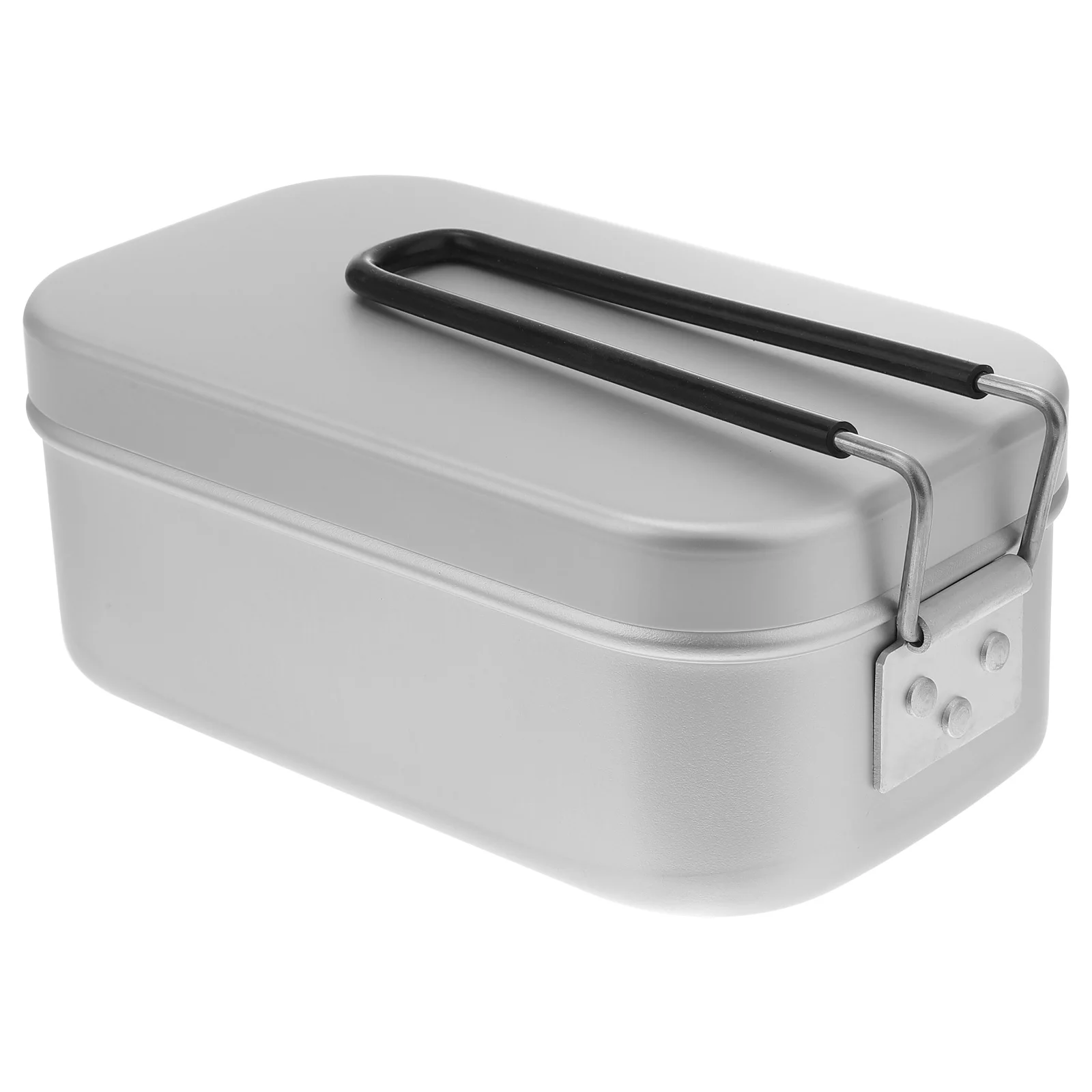 

Food Container Camping Lunch Box Tin Boxes with Lids Silver Metal Containers Pupils