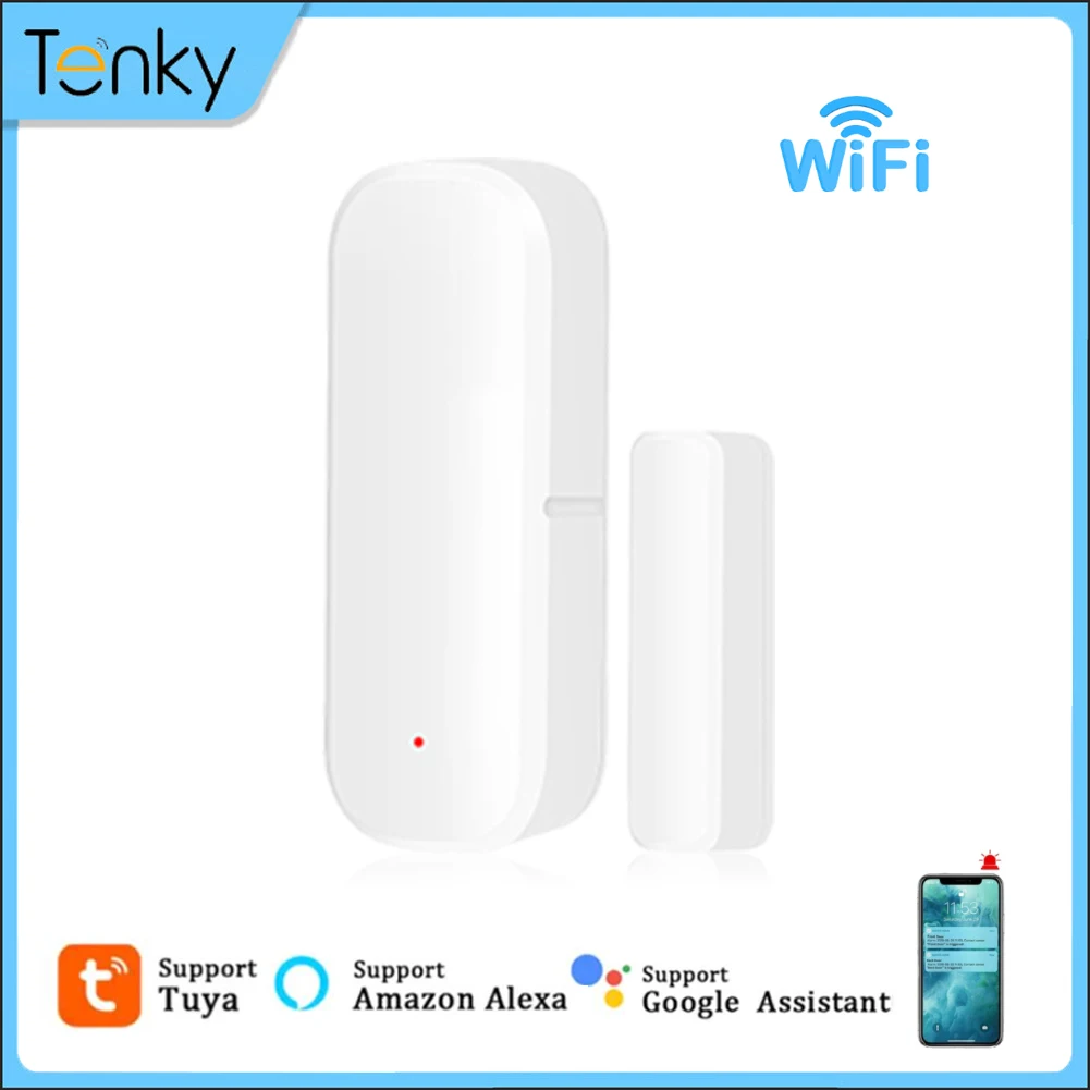 Tuya WiFi Smart Door Window Sensor Open/Closed Detector Smart Home Security Protection Smart Life Works With Google Home Alexa