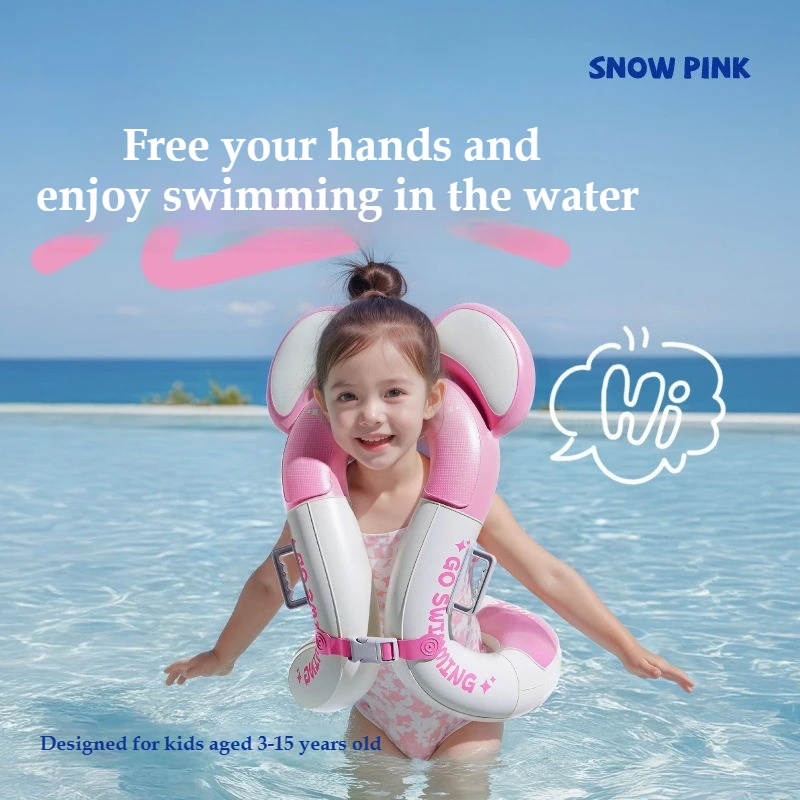 1PC Inflatable Swim Trainer Vest, Pool Float Ring with Arm Sleeves, Adjustable Buckle Handles Swimming Aid for Pool Beach