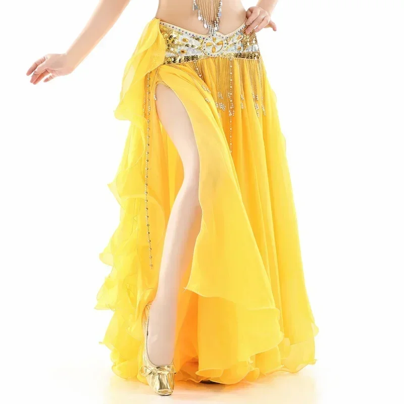 Women Belly Dance Costume Woman Dancing Chiffon Skirt Sexy Gypsy Spanish Flamenco Oriental Performance Costumes