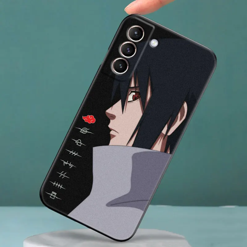 Anime Sasuke Uchiha Phone Case For Samsung Galaxy S23 S22 S21 Ultra S20 FE 5G S10E S10 Lite S8 S9 Plus S7 Edge Black Cover