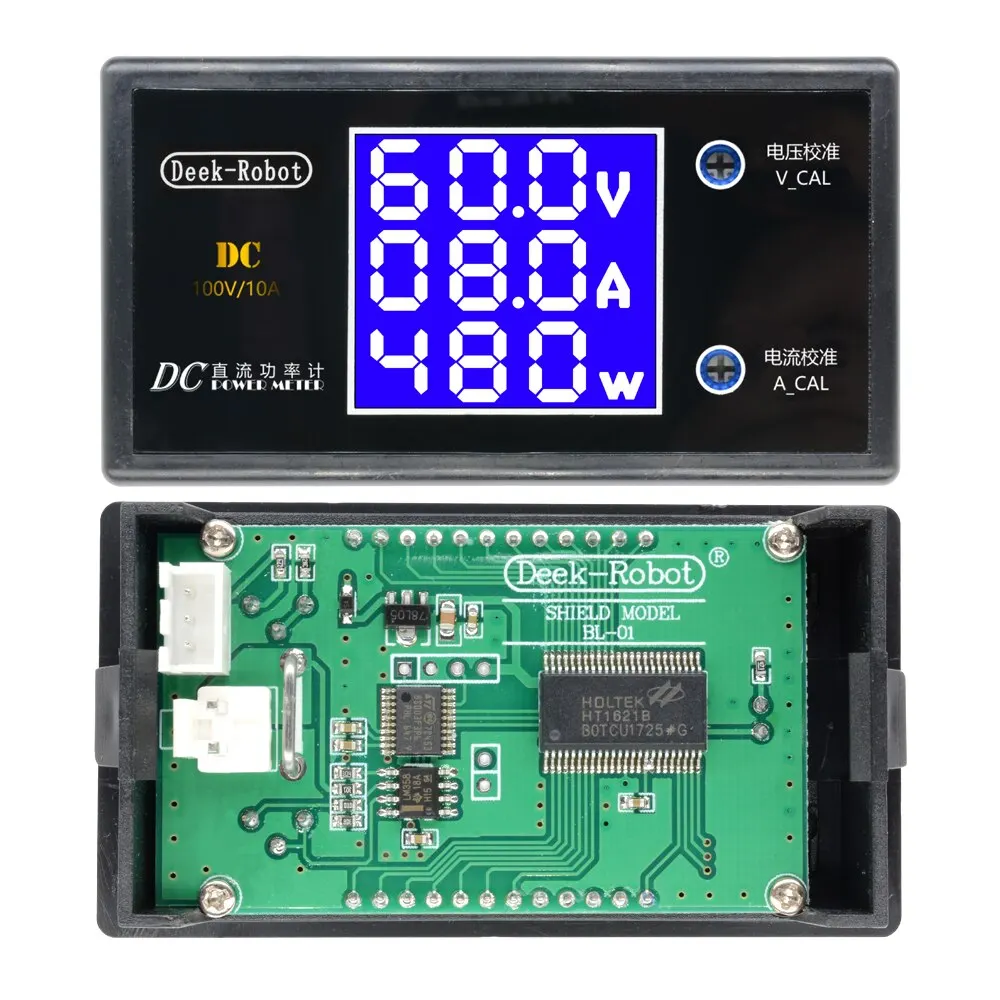 Voltmètre numérique LCD, ampèremètre, wattmètre, tension, courant, compteur de puissance, détecteur de volt, testeur, moniteur, DC 0 à 100V, 10A, 1000W