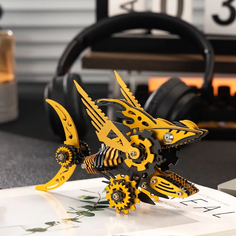 MOKR Megalodon 3D Metalen Puzzel Kinderspeelgoed Denkspelletjes voor Volwassenen DIY Model Kerstcadeau Educatie Training
