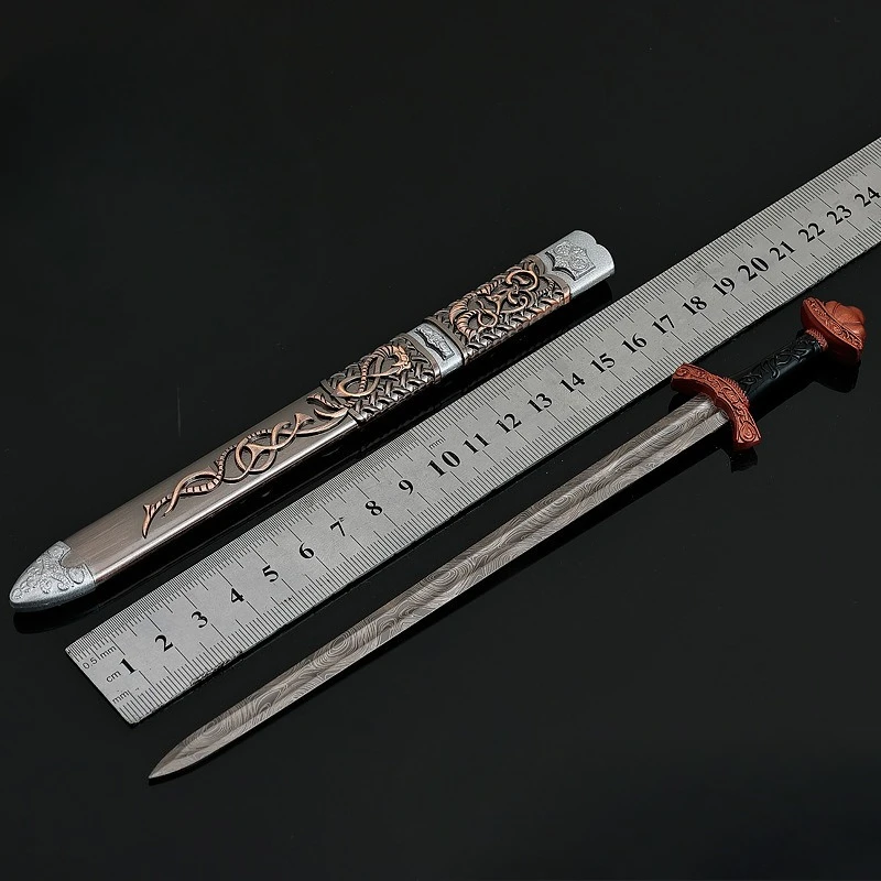 22cm/8.66in periféricos de jogo espada viking metal com bainha espada medieval modelo brinquedos artesanato ornamentos colecionáveis presentes para menino