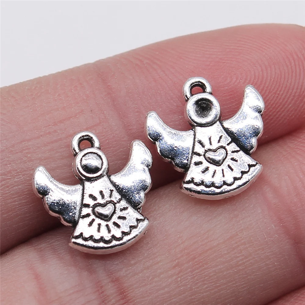 

Wholesale 150pcs/bag Charms Lovely Pray Angel 14x13mm Antique Silver Color DIYCrafts Making Findings Handmade Jewelry