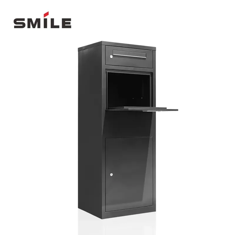CHNSMILE Anti-Theft Parcel Box Waterproof Indoor/Outdoor Security Mailboxes for Home Garden Post Application Made of Steel