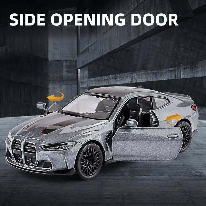 BMW M4 CSL Coupe Symulacja Wykwintny Model Odlewany i Zabawka Samochodowa z Napędem Pull Back RMZ City 1:36 Kolekcja Modeli ze Stopu Metalu Prezent dla Dzieci
