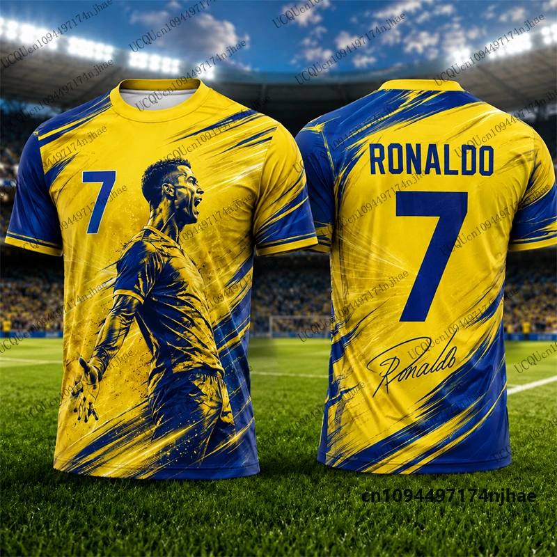 2027 New Special Ronaldo No.7 Print Football Jersey For Men's T-Shirt Summer Outdoor Quick Dry Tees Sports Kids/Adult Tops