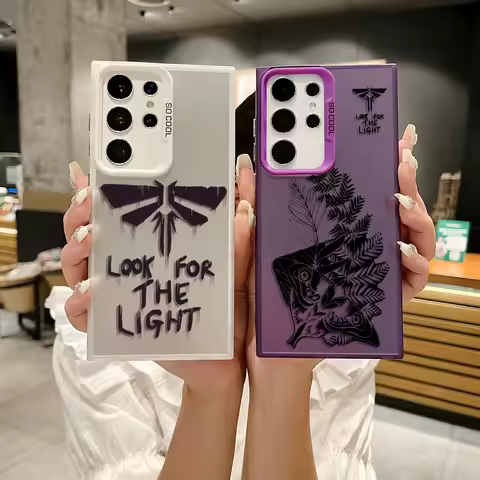 TV=Last-u-UsS cool logo Phone Case For Samsung Galaxy S25 Edge S24 S23 S22 S21 S20 Ultra Funda Silicone Silver cover