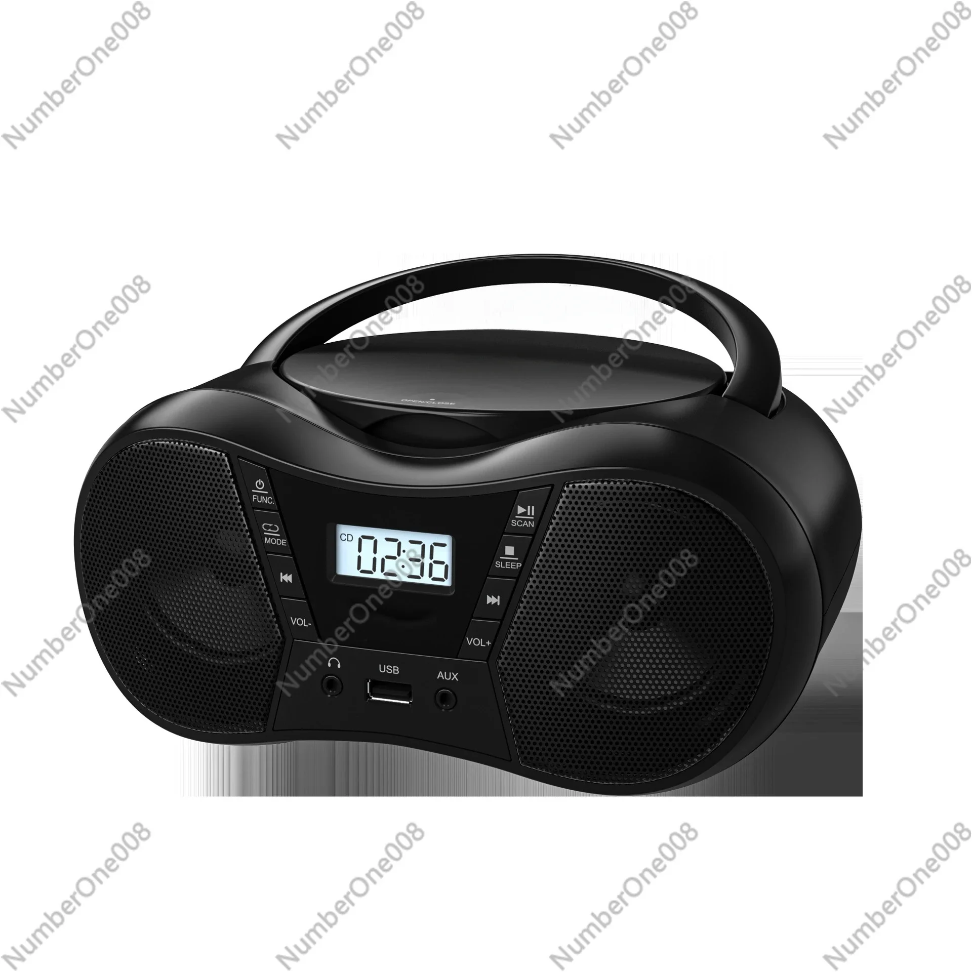 Portable Stereo CD Player Boombox with AM/FM Radio, Bluetooth, USB, A