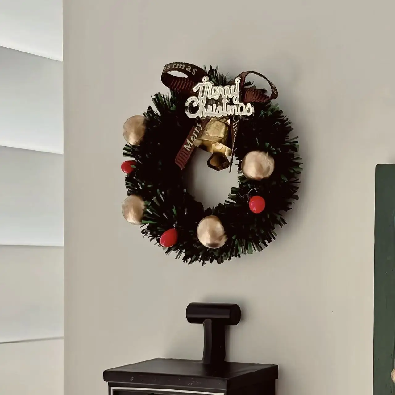 ثلاثية الأبعاد مغناطيس الثلاجة البلاستيك مشهد عيد الميلاد المغناطيس المشهد الصغير الديكور نابضة بالحياة عيد الميلاد إكليل مغناطيس الثلاجة ل