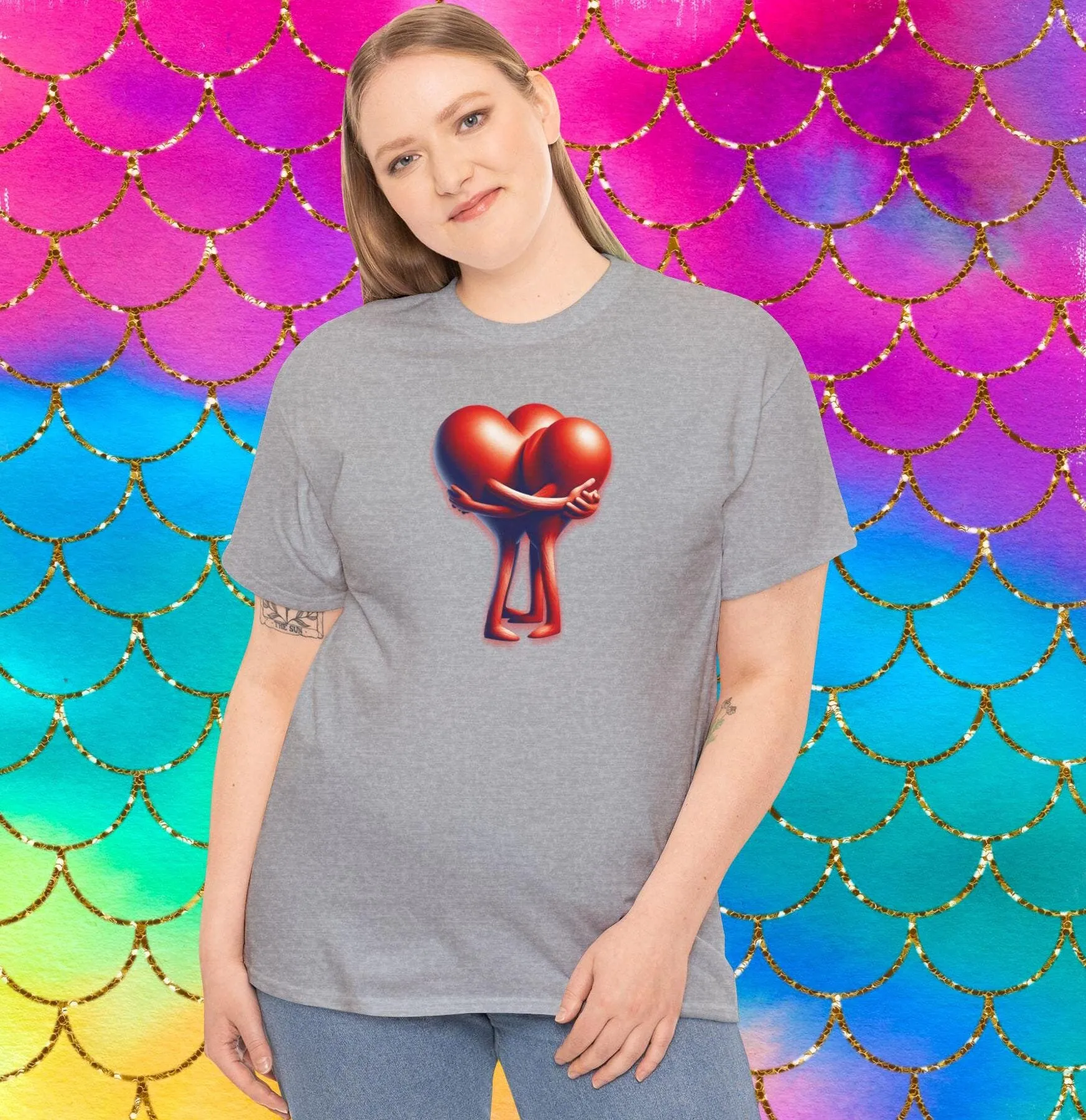 الأزواج قلوب عناق تي شيرت اثنين احتضان المعانقة الرومانسية في العشاق #1