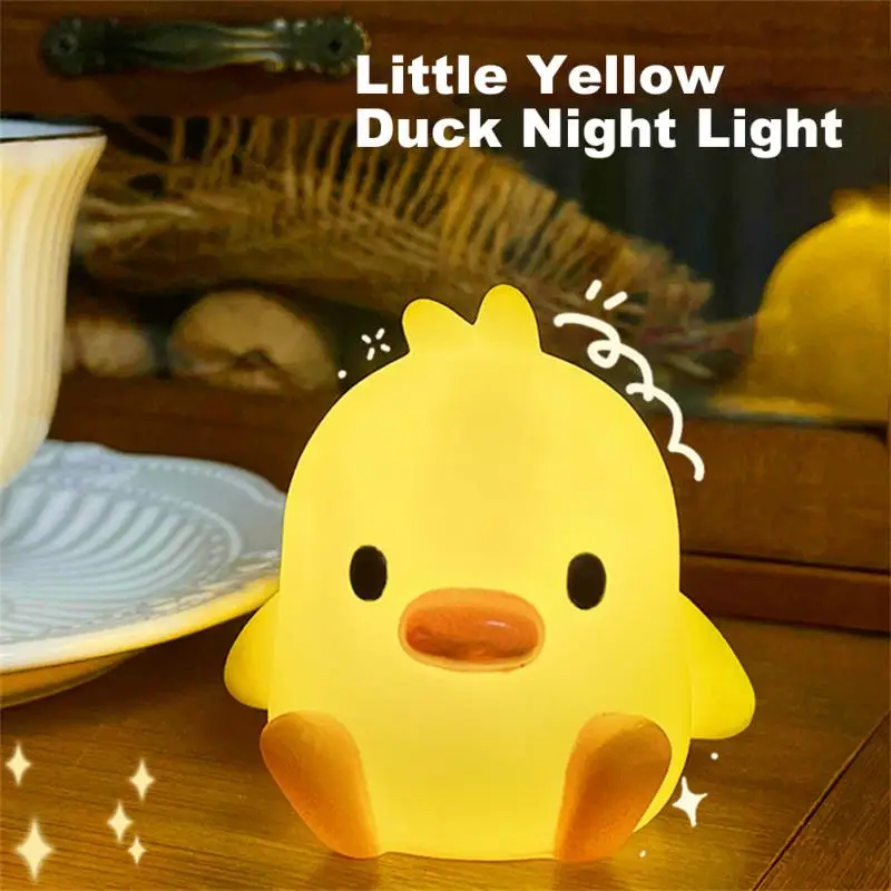 Luz de noche de pato amarillo de dibujos animados, luz de noche de Animal lindo, luz de cabecera de dormitorio con iluminación para dormir, nuevo, 2024