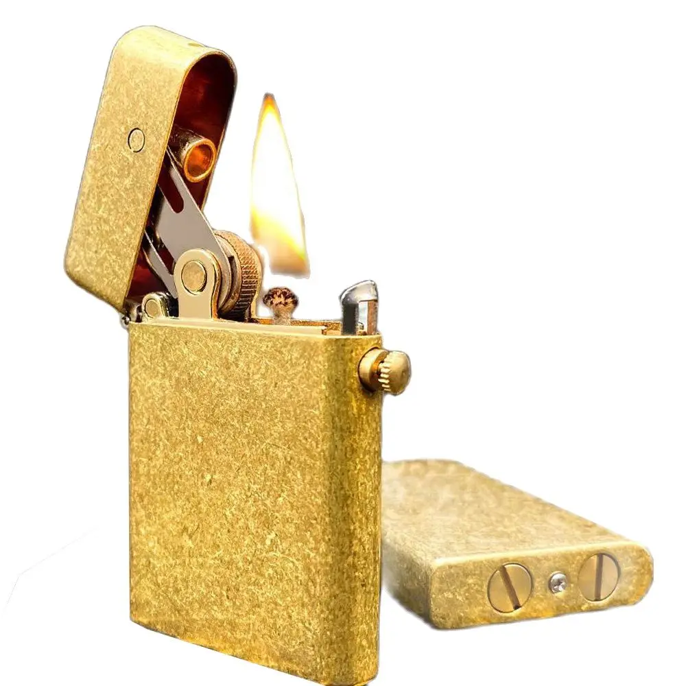 Brass Material Ejection Ignition Kerosene Lighter With Safety Lock Mechanical Creative Cigarette Lighter Fashion Gifts