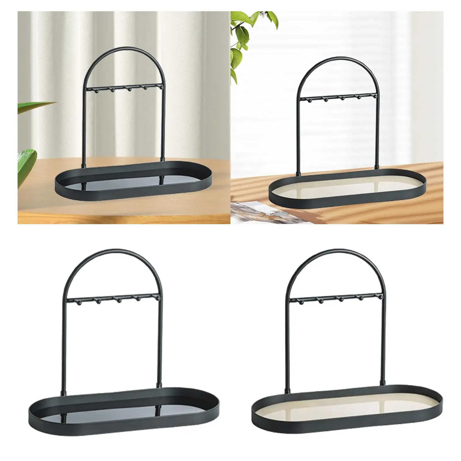 

Jewelry Organizer Multifunctional Sturdy with Rings Tray Necklace Display Stand