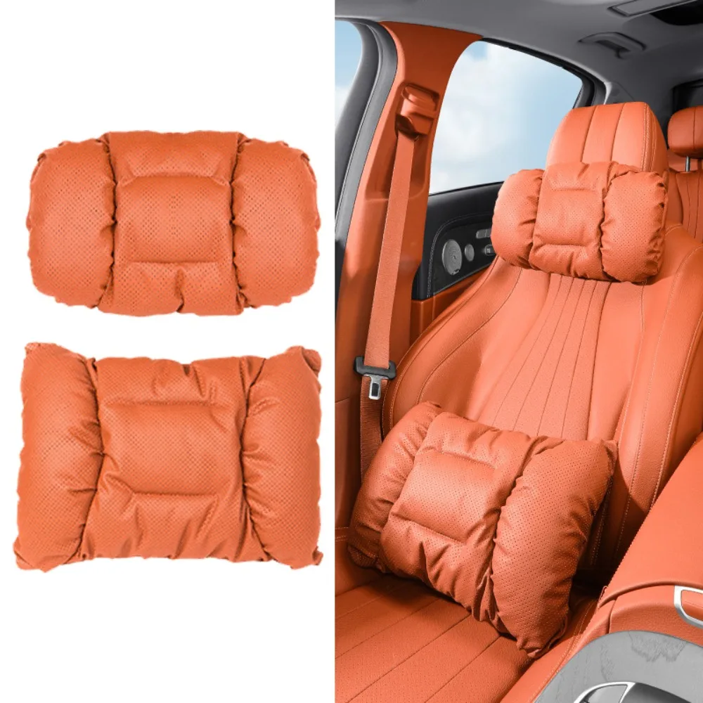 

Advanced Sensory Bubble Cotton Car Seat Cushion Multifunctional Breathable Car Headrest Support Anti-Stain Leather Neck Pillow