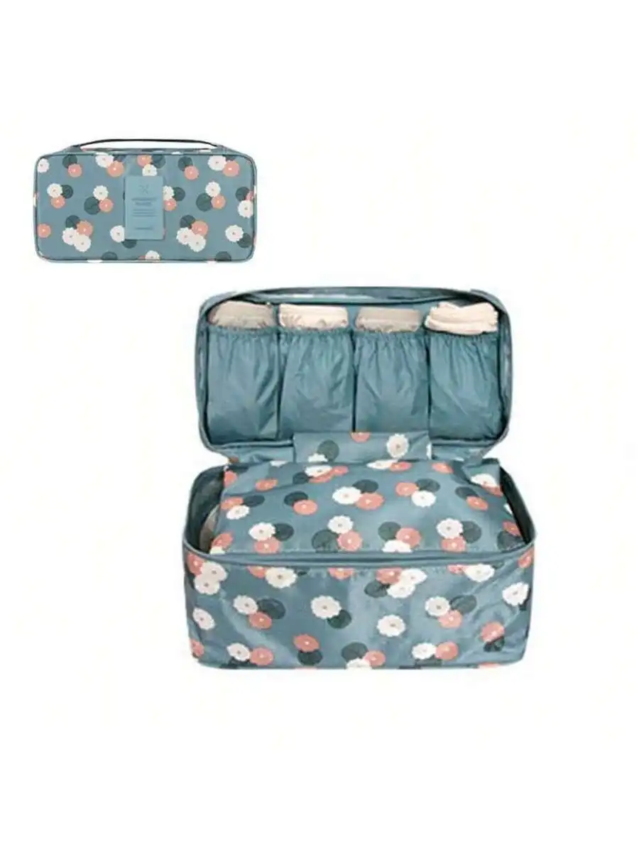 

Travel Underwear Organizer Bag Large Capacity Clothing Storage Foldable Bra Panties Socks Makeup Case 11 Grids