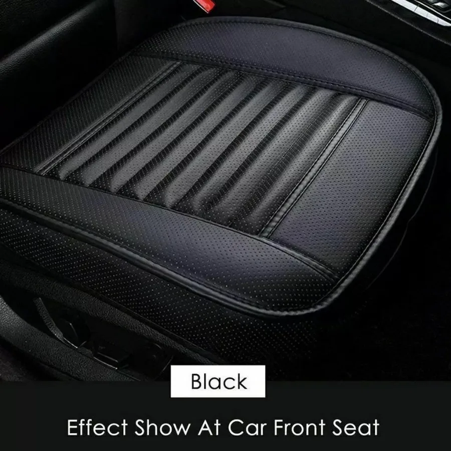 Driver and Passenger Seat Covers for Autumn and Winter, Single Piece, Single Leather, No Backrest, All Season Car Seat Cushions