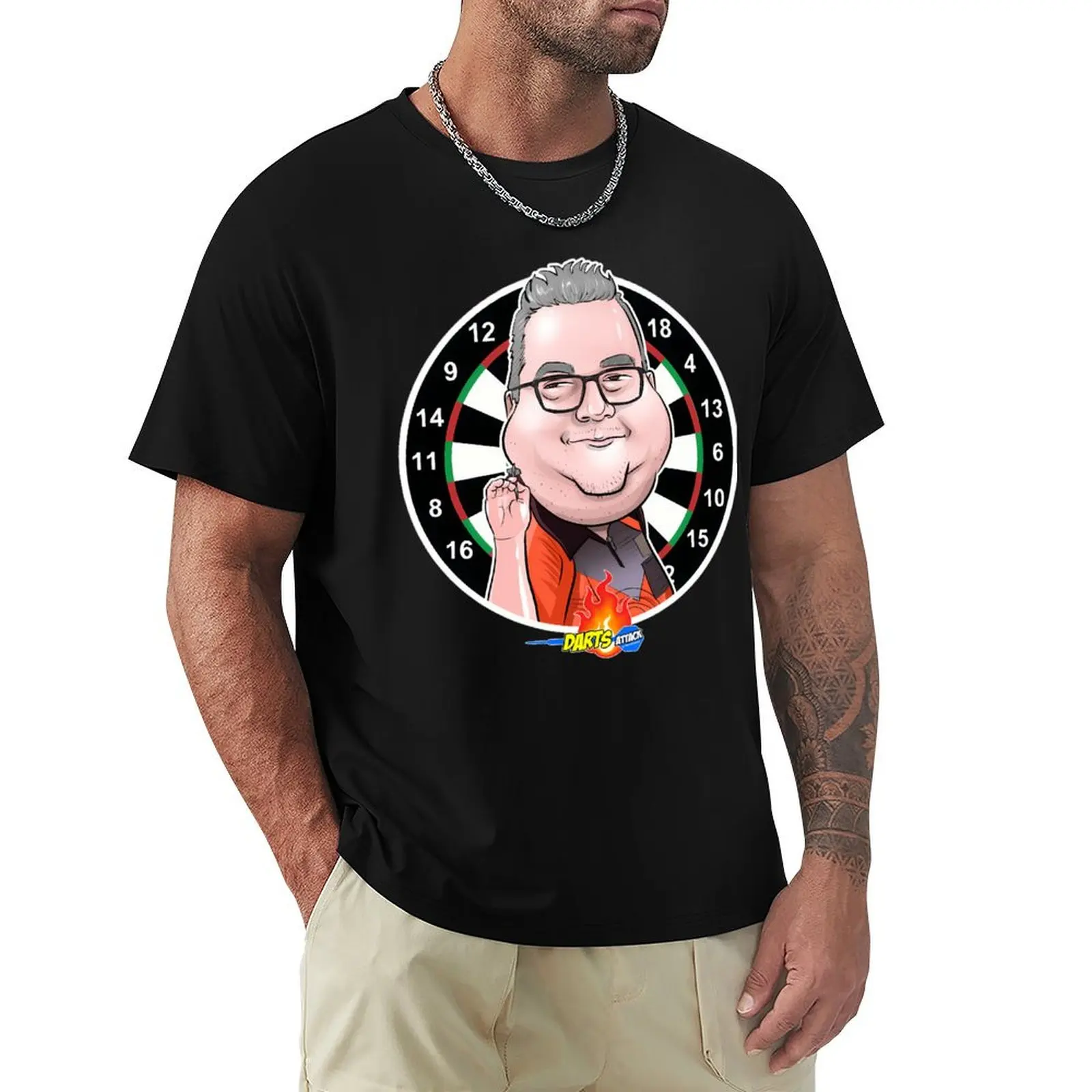 

Caricatura Stephen Bunting By Darts Attack T-Shirt oversize t-shirts man oversized tops blanks luxury clothes men