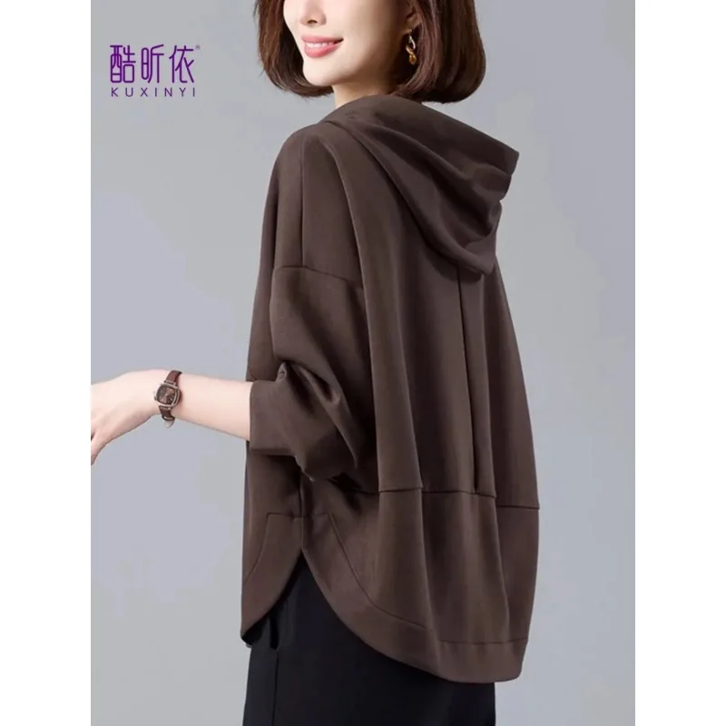 

Женская толстовка с капюшоном, повседневная свободная блузка в весеннем стиле для мам