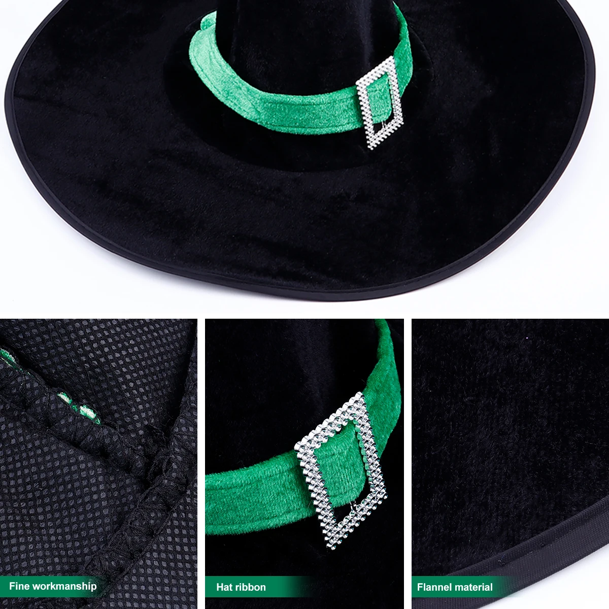 

Witch Hat Halloween Costume Masquerade Dress Up Party Decoration Plastic Buckle