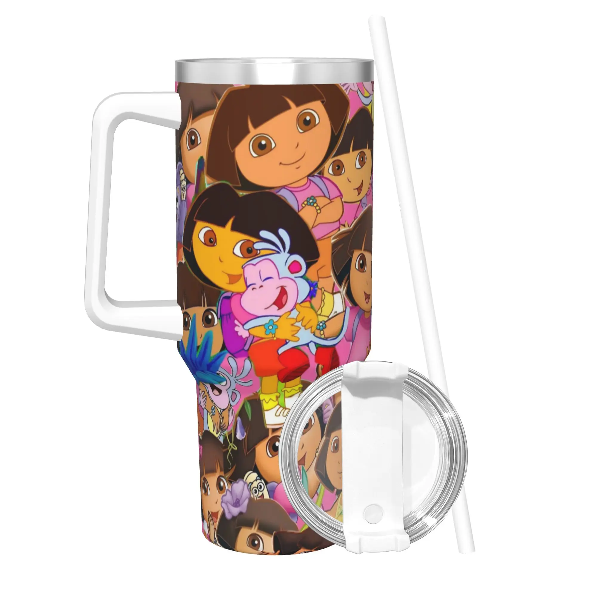 D-Doras The Explorers Tumbler 40oz Stainless Steel Double Wall Vacuum Insulated  Tumblers Mug With Straw