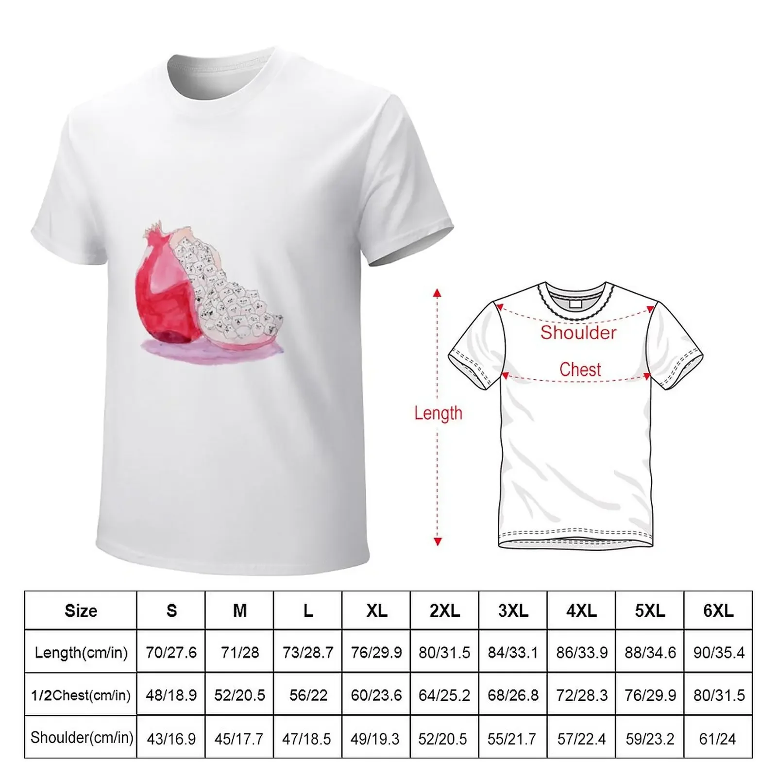 Pomegranate T-Shirt graphics hippie clothes tops Men's clothing