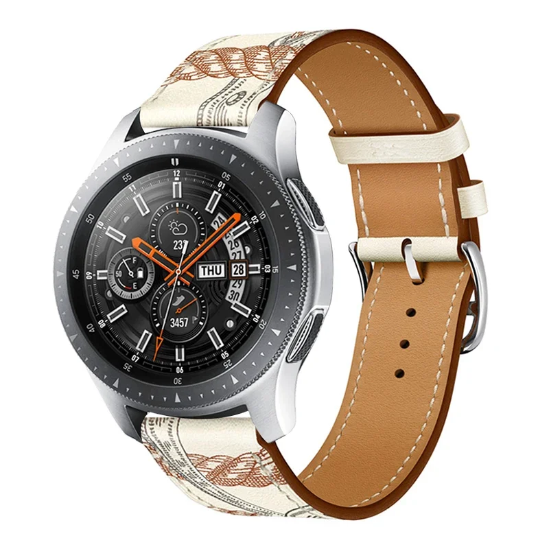 Кожаный ремешок для часов Samsung Galaxy watch 6/5/pro/4/Classic/Active 2 20 мм 22 мм браслет correa huawei watch gt 4-2-3 pro Band