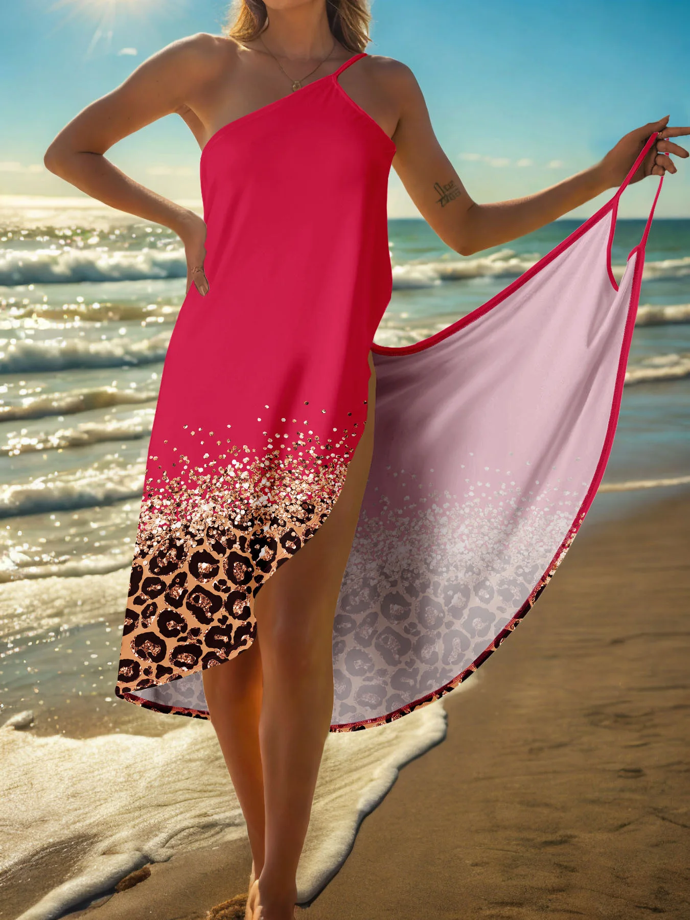 Europa und die USA 2026 Neuer tragbarer, sexy Strandrock, schnell trocknender, sandabweisender Rock, 13 Farben, 5 Yards, Trägerkleid – Detail 5