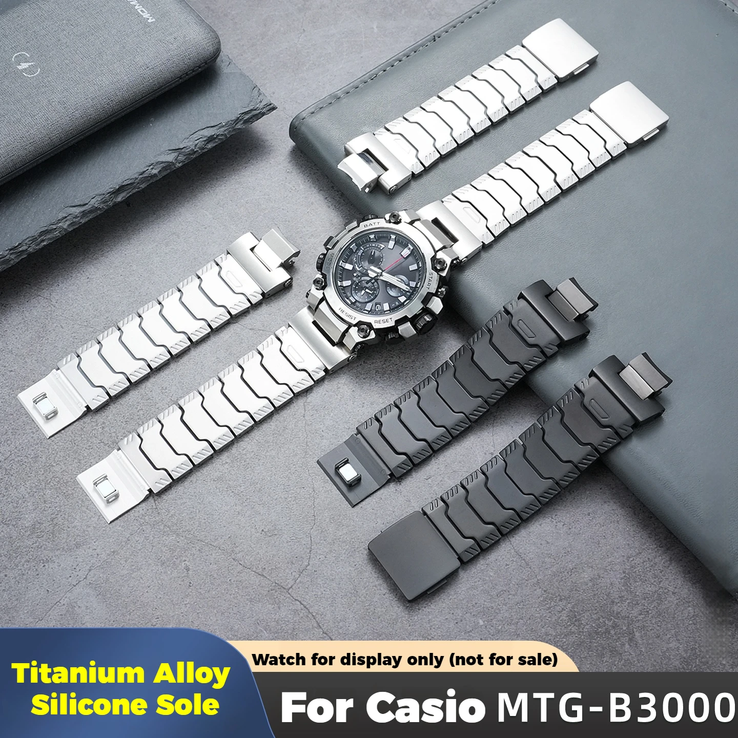 MTG-B3000 Titanium Watch Strap For Casio G-SHOCK MTG‑B3000BD/D/B Titanium Alloy Bracelet Lightweight Waterproof MTGB3000 Band