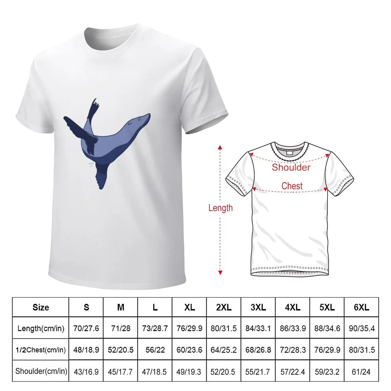 Sea Lion Curve, Grey T-Shirt blanks summer top summer clothes shirts graphic tees men t shirts