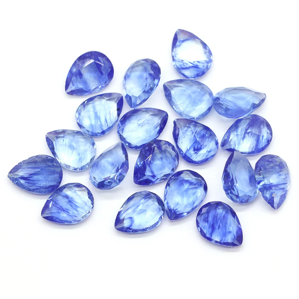6X8mm Natural Stone Waterdrop Cuted Diamond Faceted Crystal Tiger Eye Rose Quartz for Jewelry Making DIY Handicrafts Accessories
