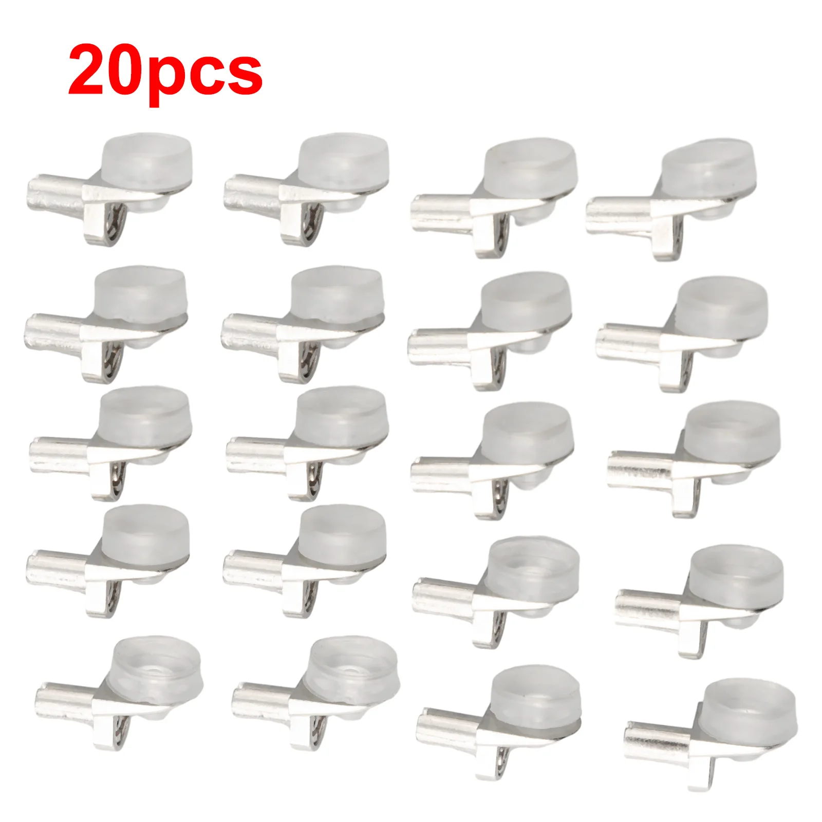 20pcs Glass Shelf Support Studs Pegs Plate Holder Fixing Clip Bracket Glass Clamp With Suction Cup Zinc Alloy Furniture Hardware