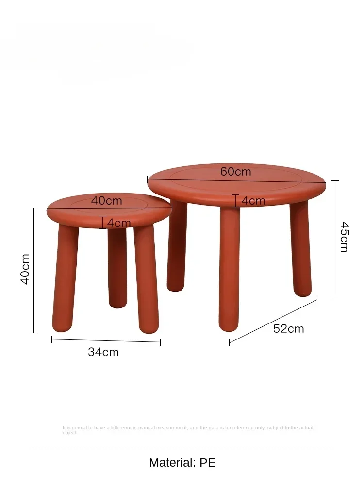 Simple Plastic Sofa Side Table for Living Room Round Coffee Table Nordic Kindergarten Small Table image 5