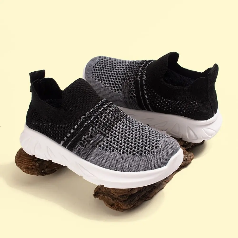 

Детские кроссовки с сетчатым верхом, лоскутным дизайном, мягкой подошвой, дышащие, легкие, без шнурков, для малышей