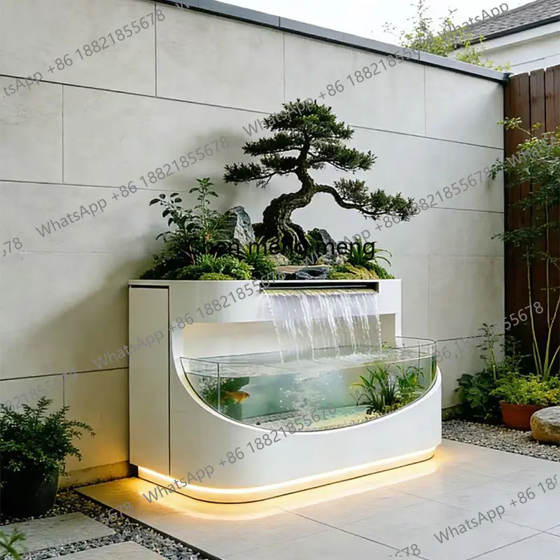 

Готовый аквариум из нержавеющей стали, декоративный элемент для воды, для использования внутри и снаружи помещений, на балконе, в гостиной.